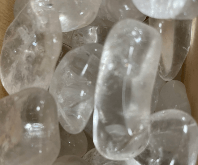 Clear Quartz, a variety of Quartz tumbled crystal 