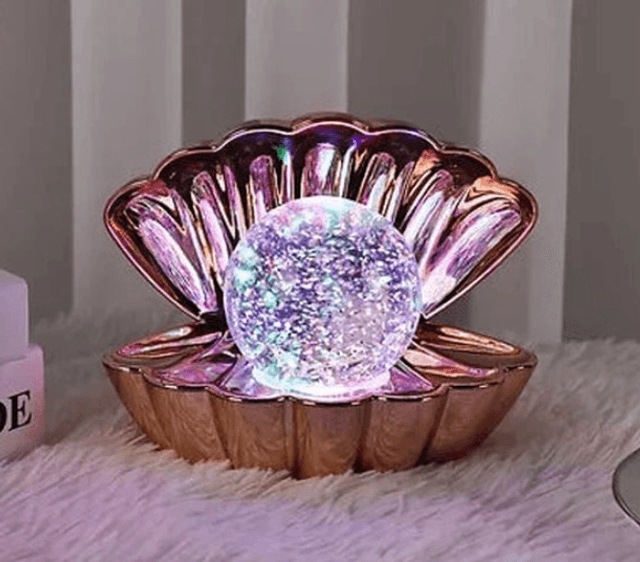 Sense Aroma Colour Changing Glitter Clam & Pearl Mood LED Light Lamp Rose Gold