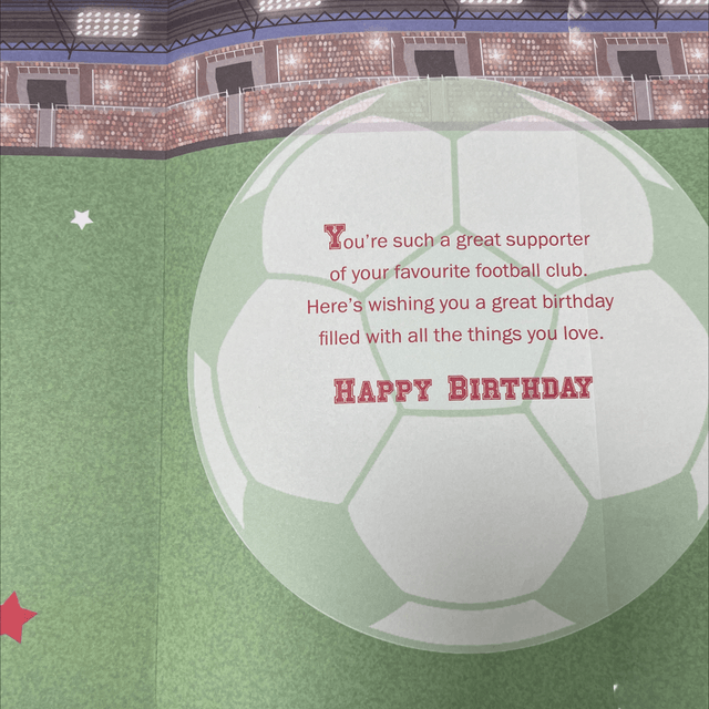 No 1 football fan birthday card ( red)