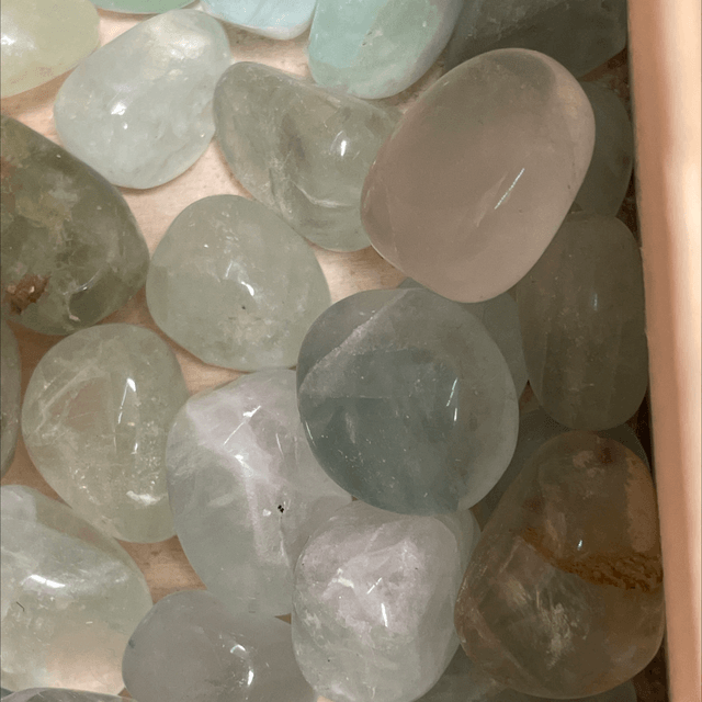 Fluorite, a member of Fluorite Group tumbled crystal