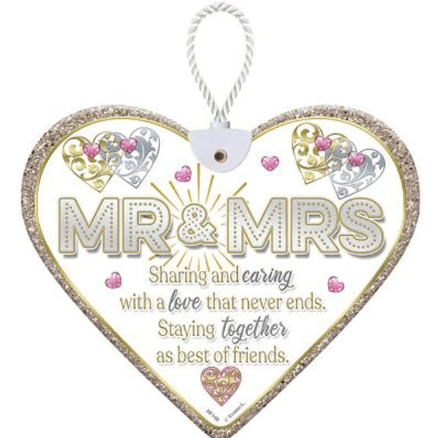 Heartfelt Mr &amp; Mrs Ceramic Heart 
