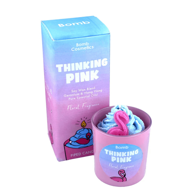 Thinking Pink Piped Candle