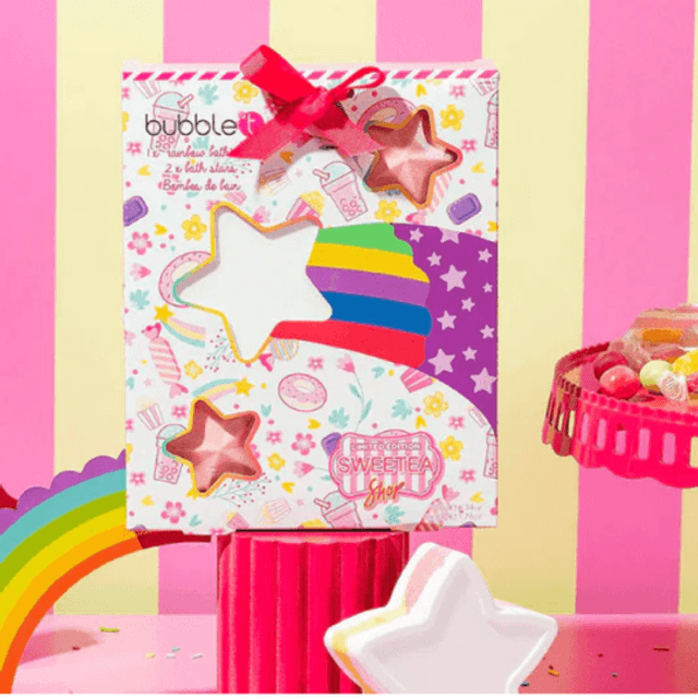 Bubble T Sweetea Shop Rainbow Star Bath Bomb Gift Set