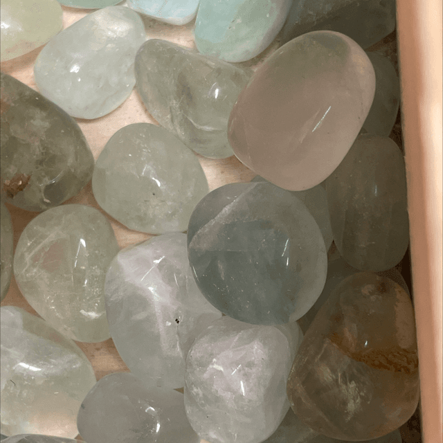 Fluorite, a member of Fluorite Group tumbled crystal